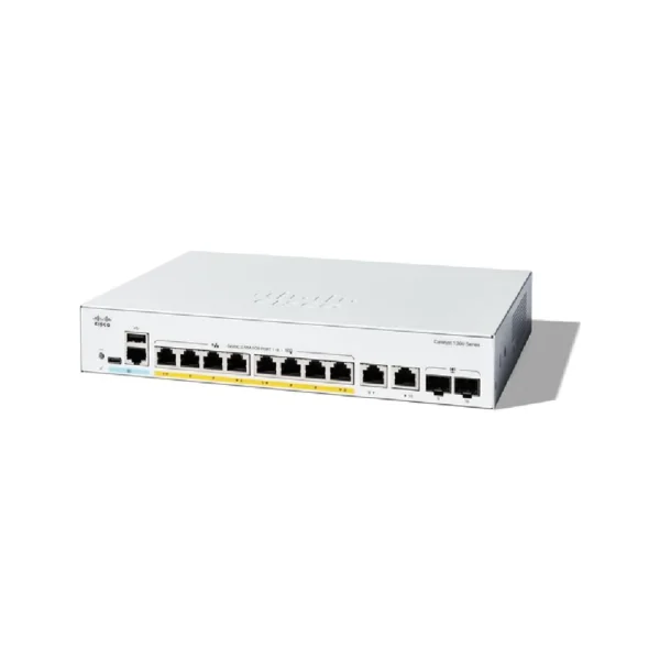 Cisco Catalyst 1300 8-Port Gigabit PoE+ Switch + 2 x Gig Combo | C1300-8P-E-2G