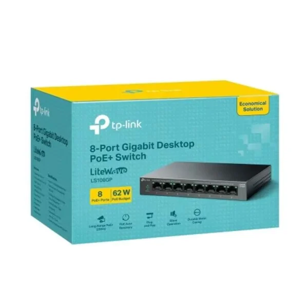 TP-Link 8-Port Gigabit Desktop Switch with 8-Port PoE+, LS108GP - Image 2
