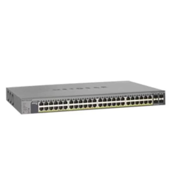 Netgear 384W 52 Port Gigabit Ethernet Poe Plus Smart Managed Pro Switch with 4 Sfp Ports, GS752TP