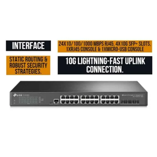 TP-Link TL-SG3428X JetStream 24-Port Gigabit L2+ Managed Switch with 4 10GE SFP+ Slots - Image 4
