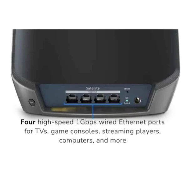 NETGEAR Orbi 860 6 Gbps Black Tri-Band WiFi 6 Mesh System Set with 10GB Port, RBS860B - Image 3