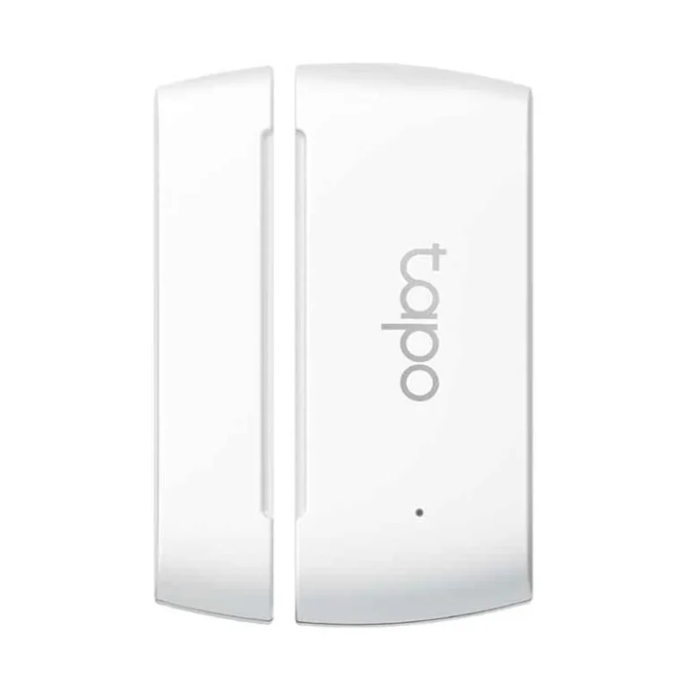 TP-Link Tapo T110 Smart Contact Sensor on a white background, showcasing its compact design for window and door security.