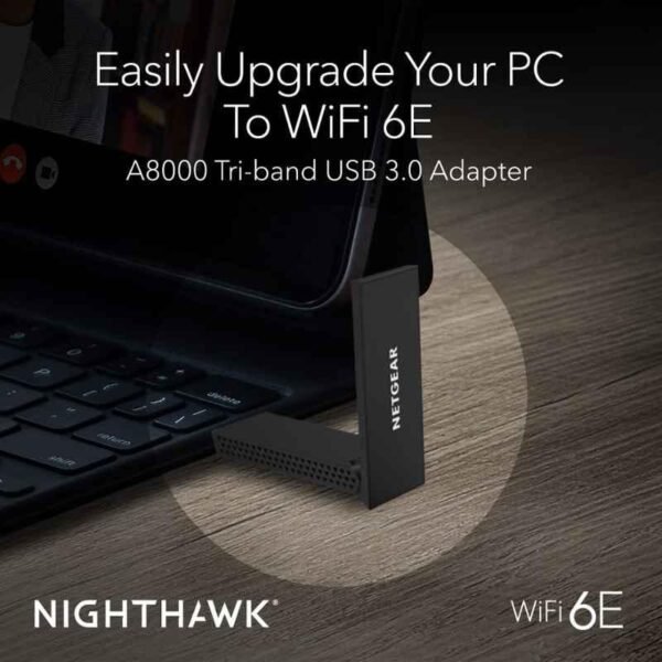 NETGEAR A8000 Wi-Fi 6E USB Adapter – Tri-Band Speed & WPA3 - Image 3
