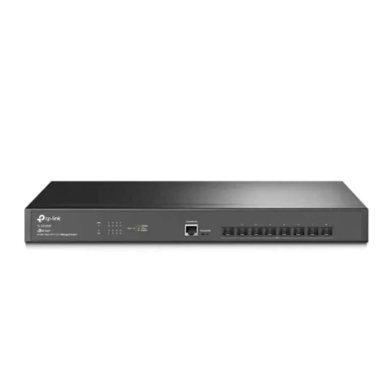 TP-Link TL-SX3008F 8-Port 10GE SFP+ Managed Switch – High-speed enterprise fiber switch with Omada SDN and silent fanless design.