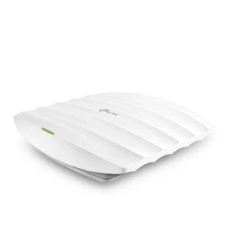 TP-Link Omada EAP245 AC1750 Wireless Dual Band Gigabit Ceiling Mount Access Point installed in a modern office environment.