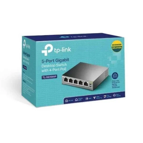 TP-Link 5 Ports Gigabit Desktop Switch with 4 Ports POE, TL-SG1005P - Image 5