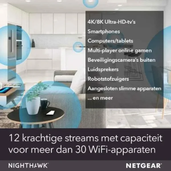 Netgear Nighthawk AX6000 12 Stream Wi-Fi 6 Router, RAX120-100EUS - Image 6