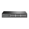 TP-Link TL-SG1024DE 24-Port Gigabit Easy Smart Switch in a rackmount setup, delivering high-speed connectivity for business networks.