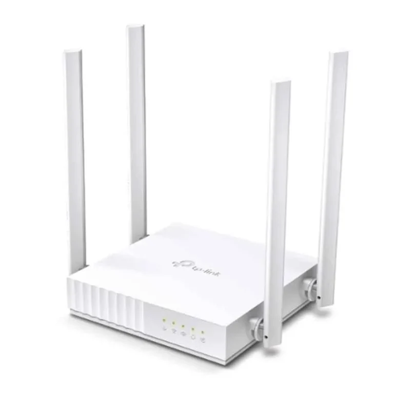 TP-Link Archer C24 AC750 Dual-Band Wi-Fi Router front view with four antennas