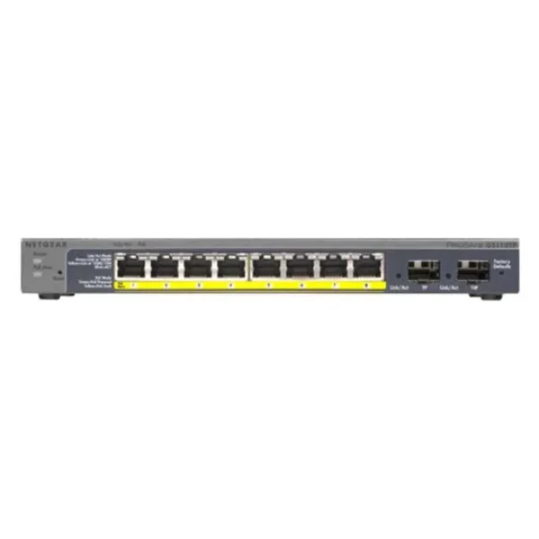 Netgear 10 Port Gigabit Ethernet Smart Switch with 8 PoE Ports & 2 Dedicated SFP Ports, GS110TP