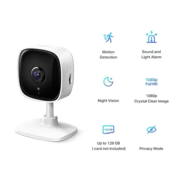 TP-Link Tapo C100 2MP 1080p FHD Indoor Smart Wi-Fi Camera with Alexa Enabled, 2-Way Audio, Night Vision, Motion Detection, Sound & Light Alarm - Image 6