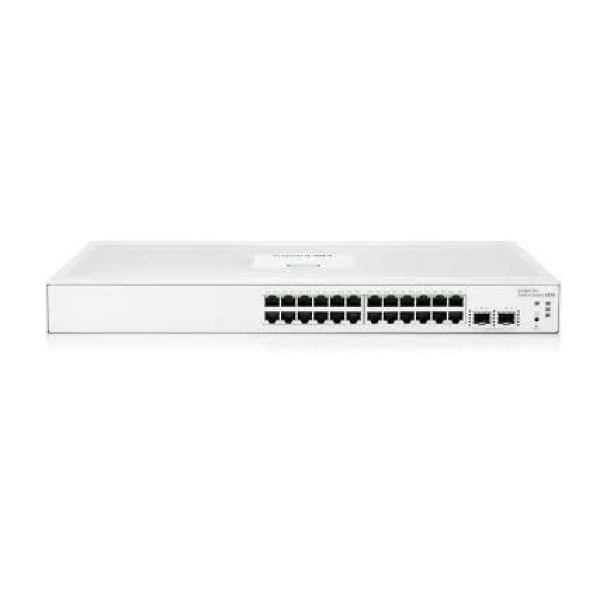 HPE Instant On 1830 24-Port Gigabit Switch with 12 Class 4 PoE ports and 2 SFP uplinks for small business networking