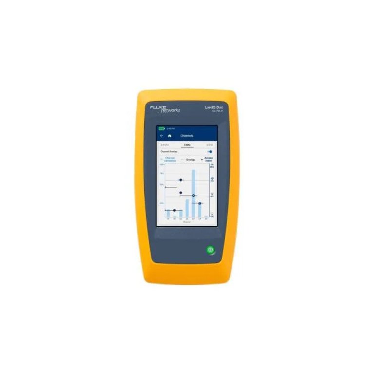 Fluke Networks LIQ-100 LinkIQ Cable+Wi-Fi+Network Tester with color touchscreen for cable testing and network diagnostics.