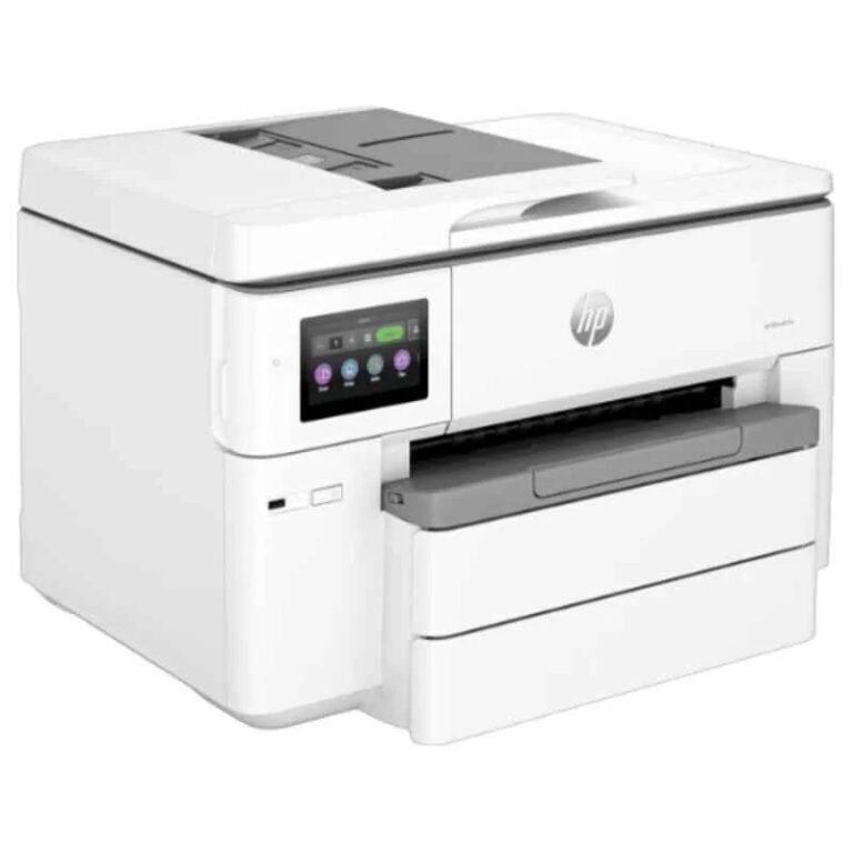 HP OfficeJet Pro 9730 Wide Format All-in-One Printer with vibrant A3 color printing and HP Smart app.