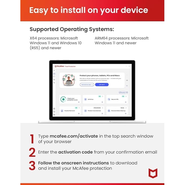 McAfee Antivirus 2025 | 1 Device, 3 Year | Antivirus Internet Security Software | Email Delivery - Image 2