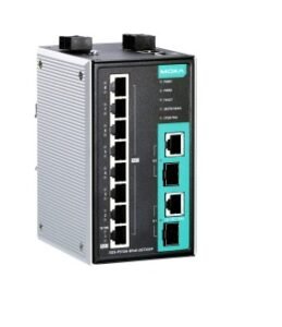 Moxa EDS-P510A-8PoE-2GTXSFP managed Ethernet switch with PoE+ and Gigabit combo ports for industrial networks