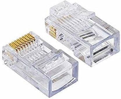D-Link RJ45 Connector Module Plugs, Pack of 100, transparent with gold-plated contacts for Ethernet networking.