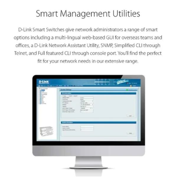 D-Link DGS-1210-52 52-Port Gigabit Smart Managed Switch with 48 Ethernet and 4 SFP combo ports for business networks