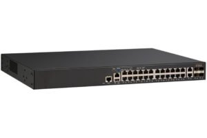 RUCKUS ICX 7150-24 Switch with 24 RJ-45 ports and 4 SFP/SFP+ uplinks for enterprise networking