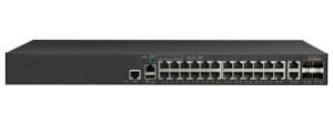 Ruckus ICX7150-24P-2X10G 24-port PoE+ managed switch with 10GbE uplinks for enterprise networks.