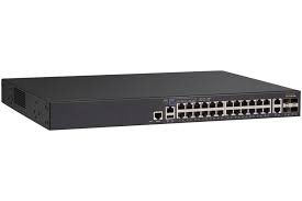 Ruckus ICX 7150-24P Switch with 24 PoE+ ports and 4x 1G SFP uplinks, upgradable to 10G, ideal for enterprise networks