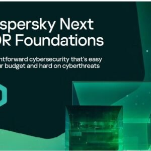 Kaspersky Next EDR Foundations software box and global security graphic